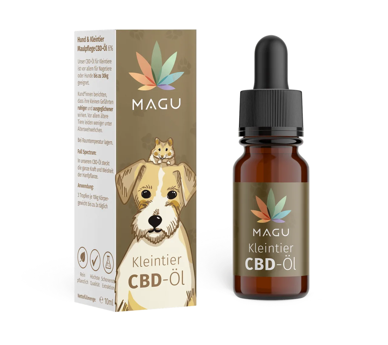 Kleintier CBD Öl für Tiere - natürlich und mild im Shop Magu