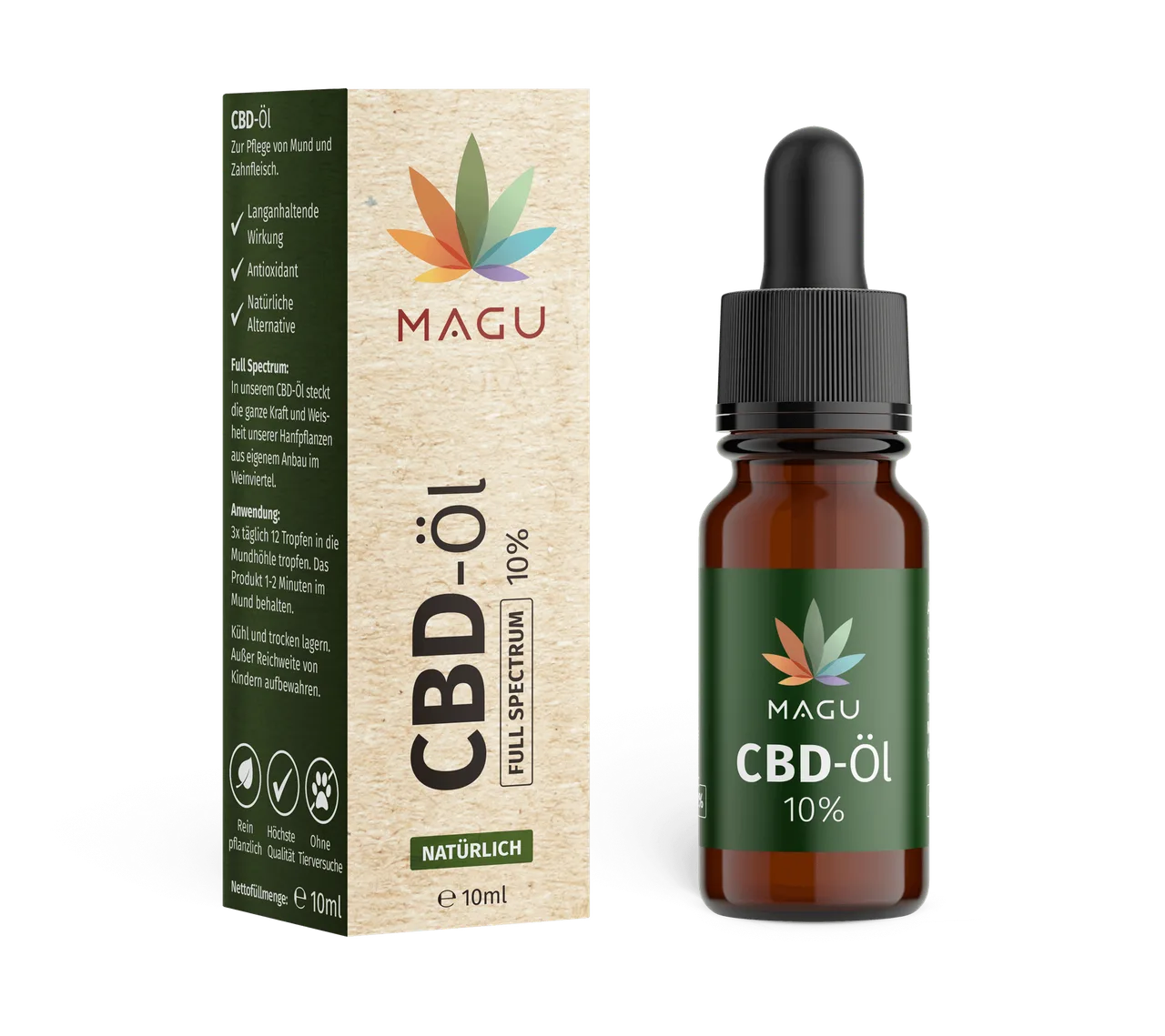 CBD Öl 10% 10ml Vollspektrum Tropfen online AT - Magu CBD